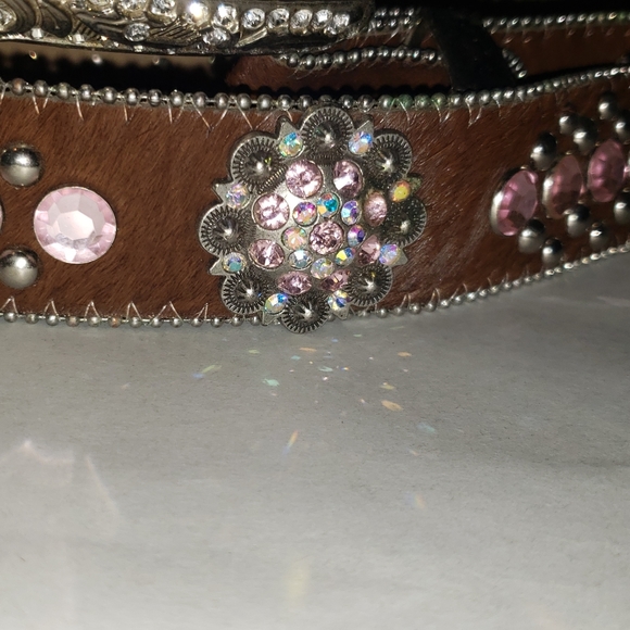 ✔️Brown cowhide bling concho belt - Picture 4 of 4